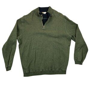 Buckhorn River Men's Sweater XXL 1/4 Zip Pullover Knit Cozy Casual Green